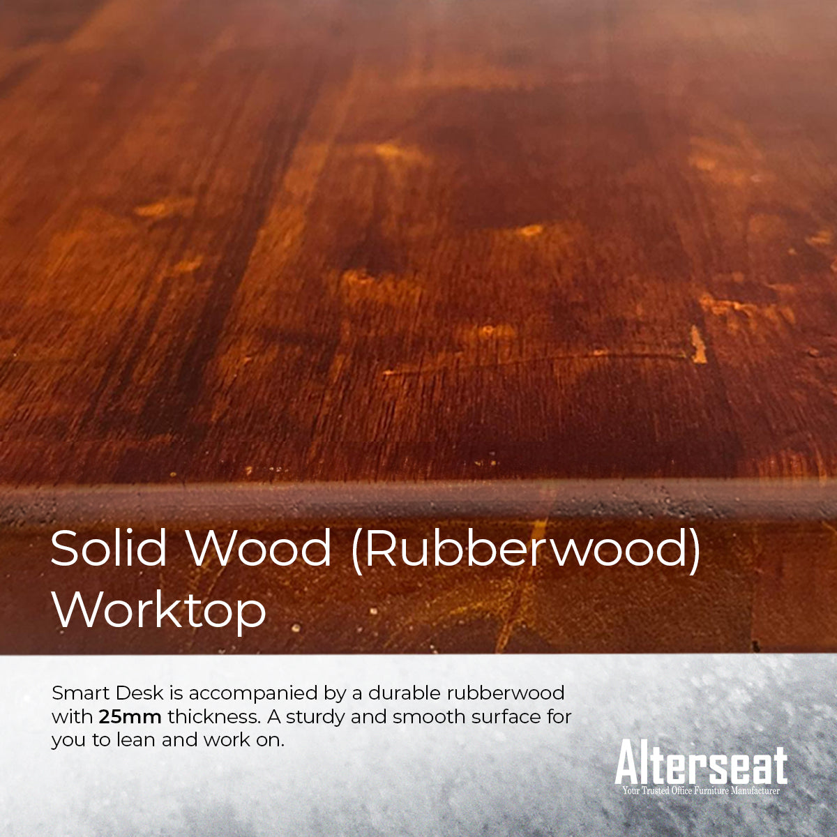 Solid Wood (Rubberwood) Smart Desk